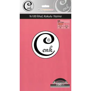 Cenk Düz 100 cm Poşetli Oyalık Yazma -(Gül Pembe)-(301-649)