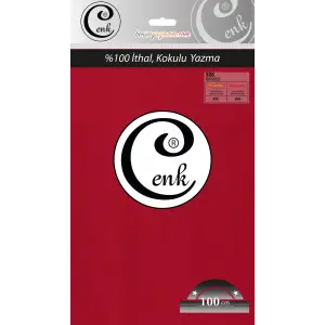 Cenk Düz 100 cm Poşetli Oyalık Yazma -(Kırmızı)-(301-328)