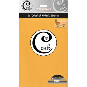 Cenk Düz 100 cm Poşetli Oyalık Yazma -(Sarı)-(301-450)