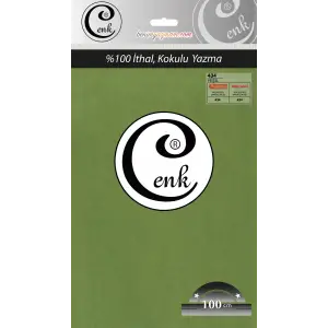 Cenk Düz 100 cm Poşetli Oyalık Yazma -(Yeşil)-(301-434)