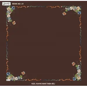 Reyyan İpek 100 cm Desenli Oyalık Yazma (ryyn-439-05)