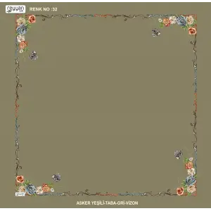 Reyyan İpek 100 cm Desenli Oyalık Yazma (ryyn-439-06)