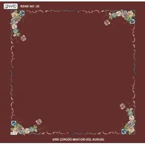 Reyyan İpek 100 cm Desenli Oyalık Yazma (ryyn-439-09)