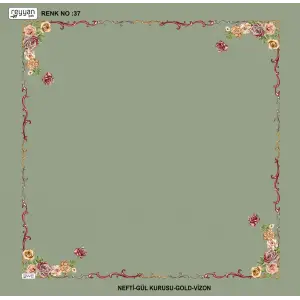 Reyyan İpek 100 cm Desenli Oyalık Yazma (ryyn-439-11)