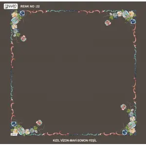 Reyyan İpek 100 cm Desenli Oyalık Yazma (ryyn-439-38)