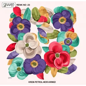 Reyyan İpek 100 cm Desenli Oyalık Yazma (ryyn-441-10)