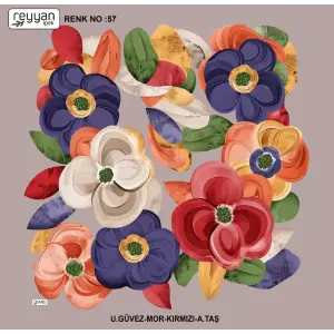 Reyyan İpek 100 cm Desenli Oyalık Yazma (ryyn-441-15)