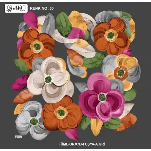 Reyyan İpek 100 cm Desenli Oyalık Yazma (ryyn-441-18)