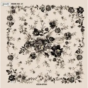 Reyyan İpek 100 cm Desenli Oyalık Yazma (ryyn-445-17)