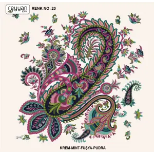 Reyyan İpek 100 cm Desenli Oyalık Yazma (ryyn-446-04)