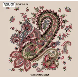 Reyyan İpek 100 cm Desenli Oyalık Yazma (ryyn-446-06)