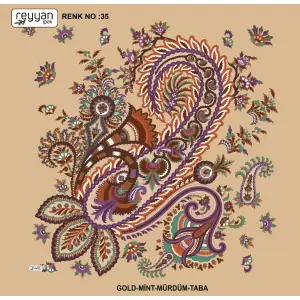 Reyyan İpek 100 cm Desenli Oyalık Yazma (ryyn-446-07)