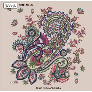 Reyyan İpek 100 cm Desenli Oyalık Yazma (ryyn-446-08)