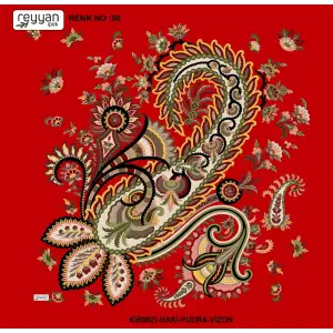 Reyyan İpek 100 cm Desenli Oyalık Yazma (ryyn-446-18)