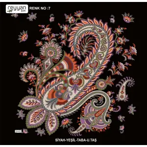 Reyyan İpek 100 cm Desenli Oyalık Yazma (ryyn-446-21)