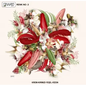 Reyyan İpek 100 cm Desenli Oyalık Yazma (ryyn-448-04)