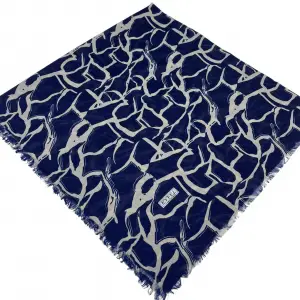 Eyfel Dimi Koton Eşarp Lacivert-Vizon Serisi (FE523-10)