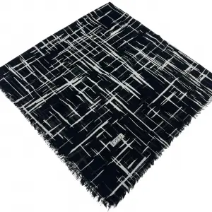 Eyfel Dimi Koton Eşarp Siyah-Beyaz Serisi (FE524-02)