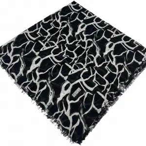Eyfel Dimi Koton Eşarp Siyah-Beyaz Serisi (FE524-04)