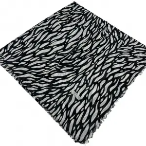 Eyfel Dimi Koton Eşarp Siyah-Beyaz Serisi (FE524-15)