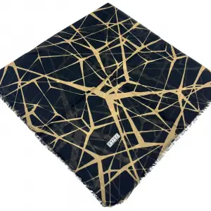 Eyfel Dimi Koton Eşarp Siyah-Karamel Serisi (FE525-25)