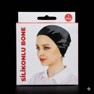 Zenica Silikonlu Kaymaz Dikişsiz Penye İpli Siyah Bone (PB05-01)