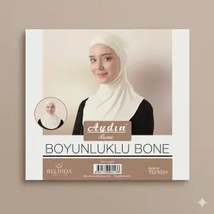Penye Tesettür Boyunluklu Bone-(RENK:KREM)-(BB01-01)