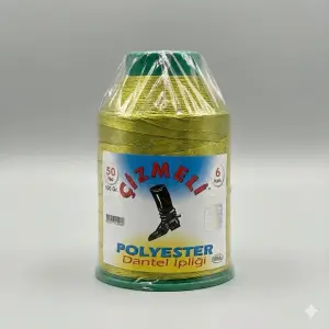 Çizmeli 100 gr. Polyester Oya İpi - (Renk no:1200)