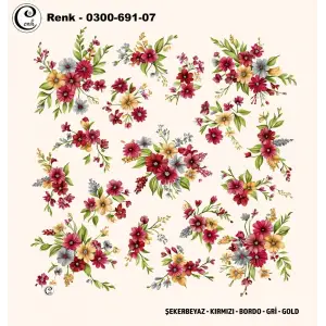 Cenk 100 cm Desenli Oyalık Yazma (Cnk-691-07)