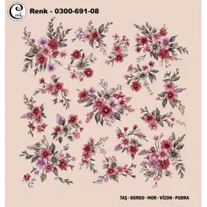 Cenk 100 cm Desenli Oyalık Yazma (Cnk-691-08)