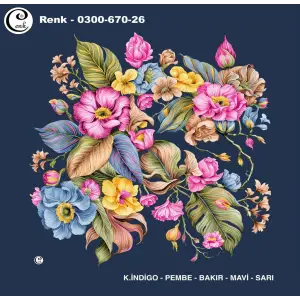 Cenk 100 cm Desenli Oyalık Yazma (Cnk-670-26)