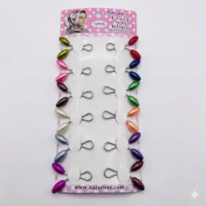 Nazarone Karışık Renk Eşarp Klipsi 1 Paket (Eİ01-18)