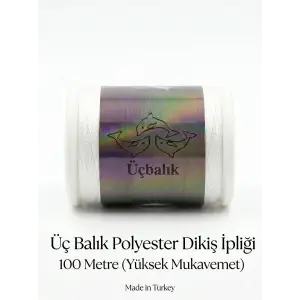 Üçbalıklı 1 adet Dikiş İpi Beyaz-(üçbalıklı02)