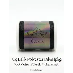 Üçbalıklı 1 adet Dikiş İpi Siyah-(üçbalıklı01)