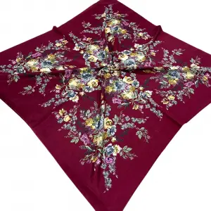 Huzurlu İpek Polyester Oyalık Yazma 100 cm - (PY02-13)