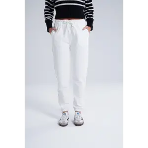 Ekru Kadın Pamuk Jogger Eşofman Altı-(jg01-03)