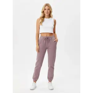 Likralı Openet Kumaş Kadın Pembe Eşofman Altı -(OK01-02)