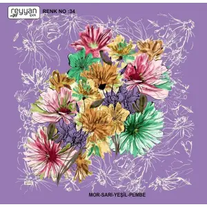 Reyyan İpek 100 cm Desenli Oyalık Yazma (ryyn-450-06)