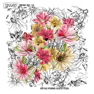 Reyyan İpek 100 cm Desenli Oyalık Yazma (ryyn-450-13)