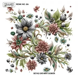 Reyyan İpek 100 cm Desenli Oyalık Yazma (ryyn-452-01)