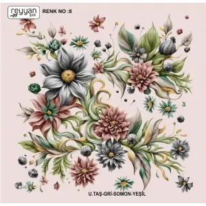 Reyyan İpek 100 cm Desenli Oyalık Yazma (ryyn-452-04)