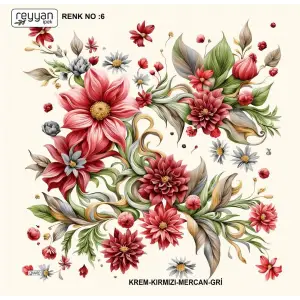 Reyyan İpek 100 cm Desenli Oyalık Yazma (ryyn-452-08)