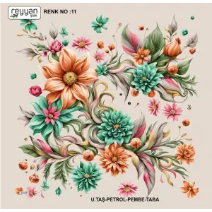 Reyyan İpek 100 cm Desenli Oyalık Yazma (ryyn-452-09)