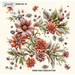 Reyyan İpek 100 cm Desenli Oyalık Yazma (ryyn-452-10)