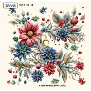 Reyyan İpek 100 cm Desenli Oyalık Yazma (ryyn-452-11)