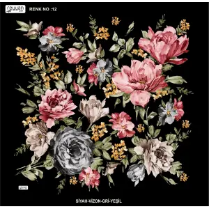 Reyyan İpek 100 cm Desenli Oyalık Yazma (ryyn-454-39)