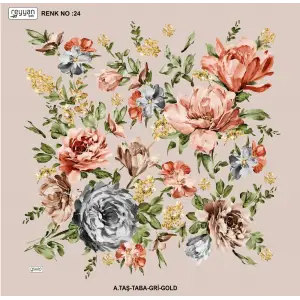 Reyyan İpek 100 cm Desenli Oyalık Yazma (ryyn-454-34)