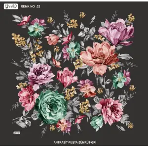 Reyyan İpek 100 cm Desenli Oyalık Yazma (ryyn-454-28)