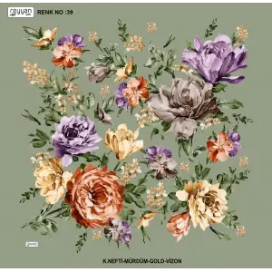 Reyyan İpek 100 cm Desenli Oyalık Yazma (ryyn-454-24)