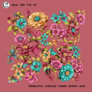 Cenk 100 cm Desenli Oyalık Yazma (Cnk-716-18)